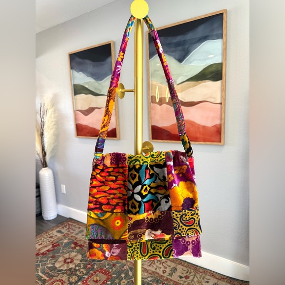 Artisan Handbags - Colorful Patchwork Velvet Bag